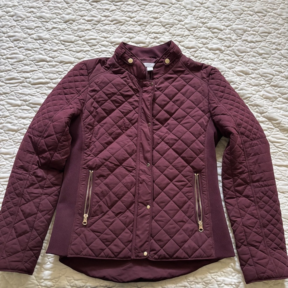 Quilted Women's Jacket in Burgundy